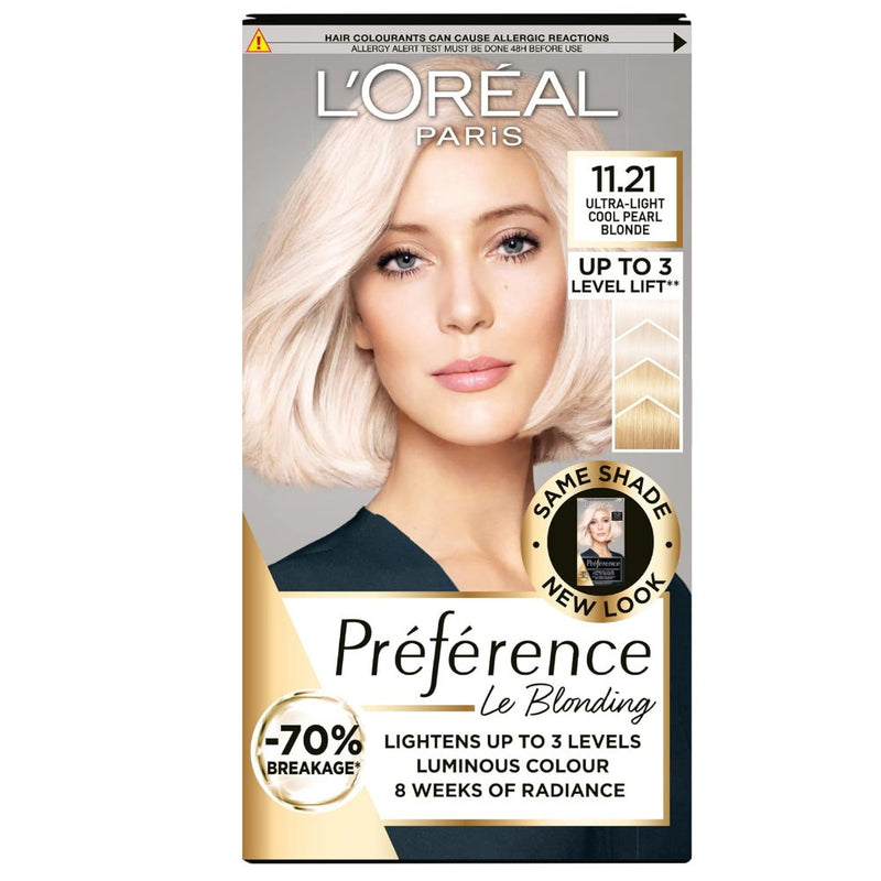 Free Shipping Buy Loreal Preference Hair Colour 11.21 Moscow Ultra Light Cool Pearl Blonde - Makeup Warehouse Australia