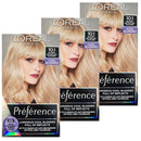 3x L'Oreal Paris Preference Permanent Hair Colour 10.1 Helsinki