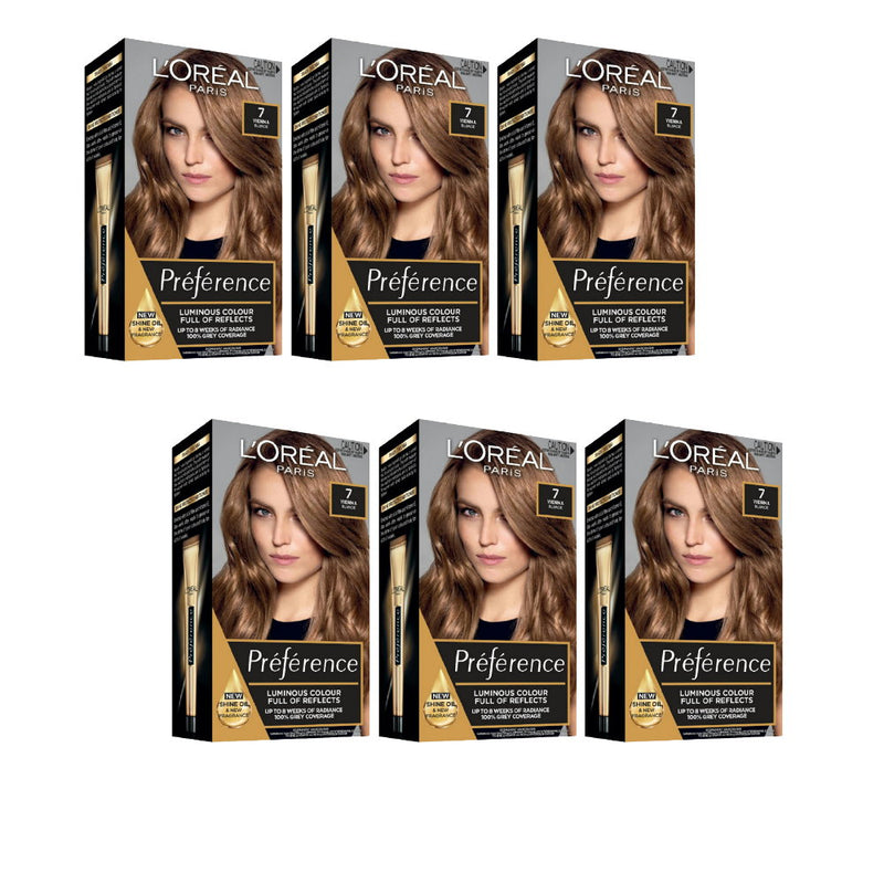 6x L'Oreal Paris Preference Permanent Hair Colour 7 Vienna Blonde