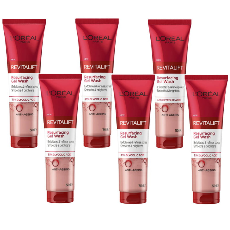 6x L'Oreal Paris Revitalift Laser Gel Wash 150ml