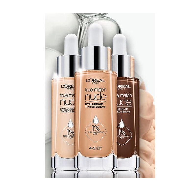 3x L'Oreal Paris True Match Nude Plumping Tinted Serum 30ml 3-4 Light Medum