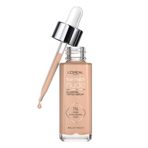 L'Oreal Paris True Match Nude Plumping Tinted Serum 30ml 3-4 Light Medum