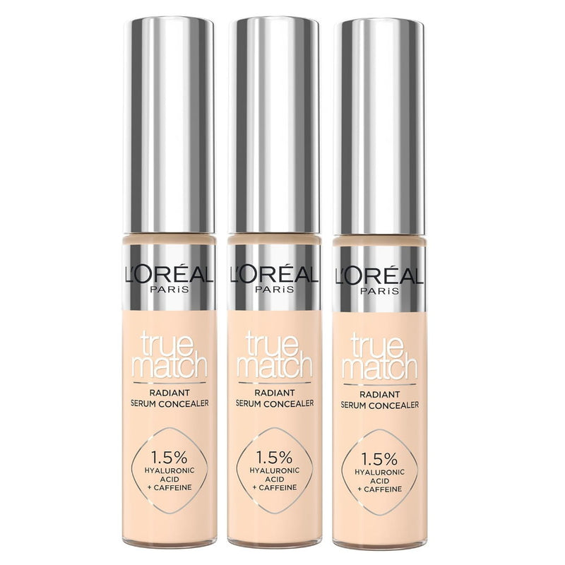 3x L'Oreal Paris True Match Radiant Serum Concealer 11ml 3R Light Medium