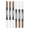 6x Maybelline Brow Natural Duo 2 in 1 Pencil and Powder Brown 0.15g