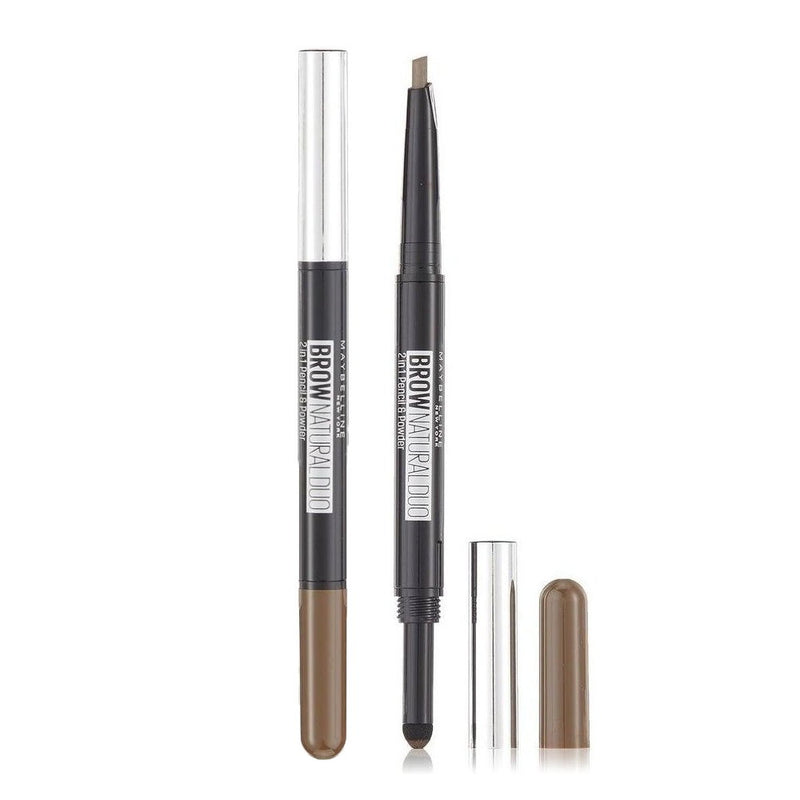 6x Maybelline Brow Natural Duo 2 in 1 Pencil and Powder Brown 0.15g