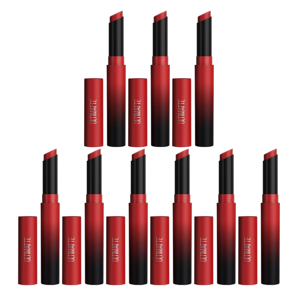 9x Maybelline Color Sensational Ultimatte Matte Slim Lipstick 199 More Ruby