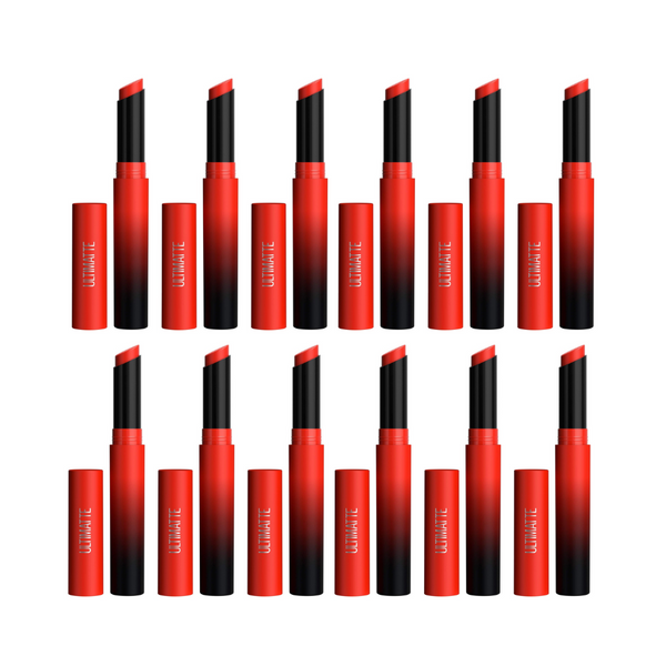 12x Maybelline Color Sensational Ultimatte Matte Slim Lipstick 299 More Scarlet