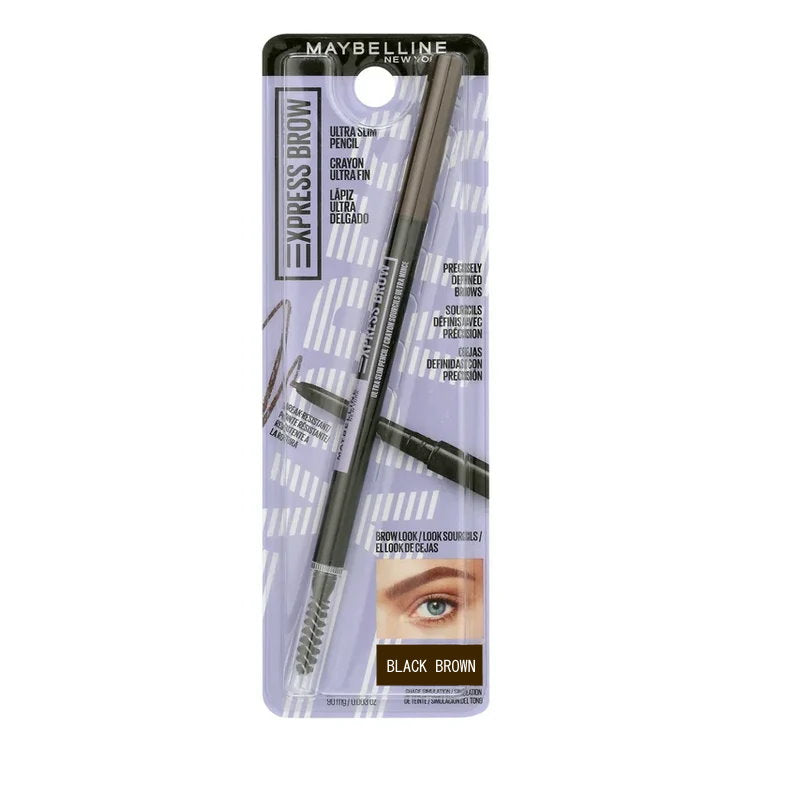 2x Maybelline Express Brow Ultra Slim Eyebrow Pencil 90mg Black Brown