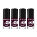 4x Maybelline Fast Gel Quick Drying Longwear Nail Lacquer 6.7ml 13 Possessed Plum