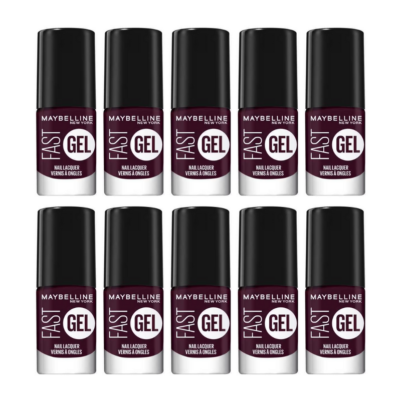 10x Maybelline Fast Gel Quick Drying Longwear Nail Lacquer 6.7ml 13 Possessed Plum