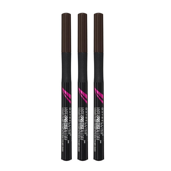 3x Maybelline Hyper Precise All Day Liquid Eyeliner 710 Forest Brown