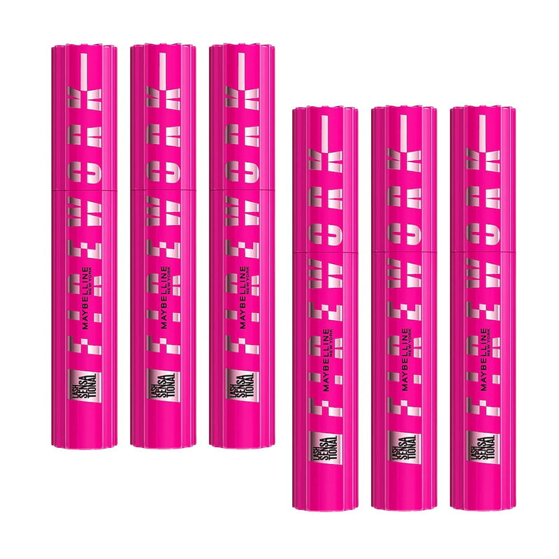 6x Maybelline Lash Sensational Firework Washable Mascara 10ml Black