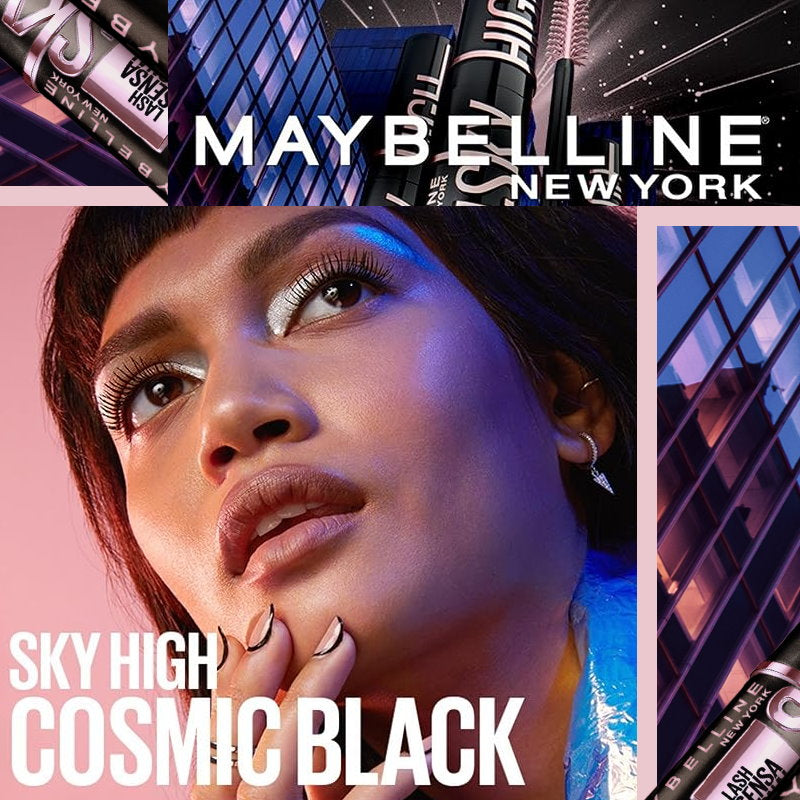 3x Maybelline Lash Sensational Sky High Mascara 7.2ml 799 Cosmic Black (carded)