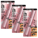 3x Maybelline Lash Sensational Sky High Washable Mascara 7.2ml 801 Very Black (carded)