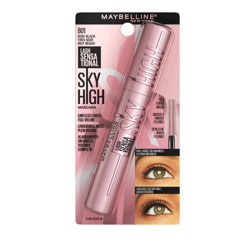 12x Maybelline Lash Sensational Sky High Washable Mascara 7.2ml 801 Very Black (carded)