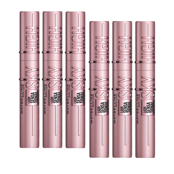 6x Maybelline Lash Sensational Sky High Washable Mascara 7.2ml 01 Very Black