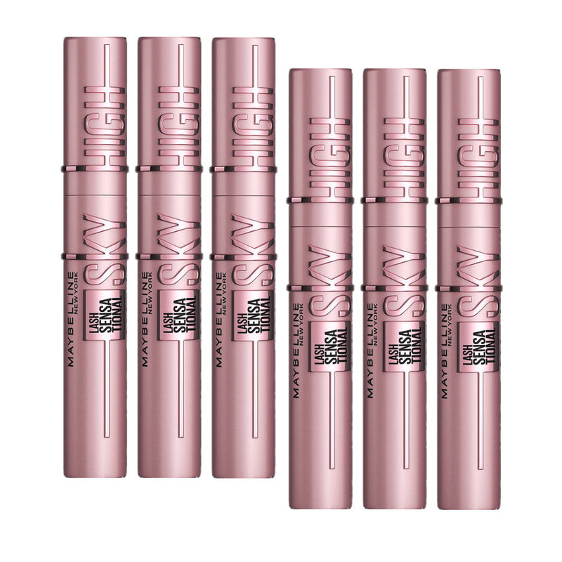 6x Maybelline Lash Sensational Sky High Washable Mascara 7.2ml 01 Very Black