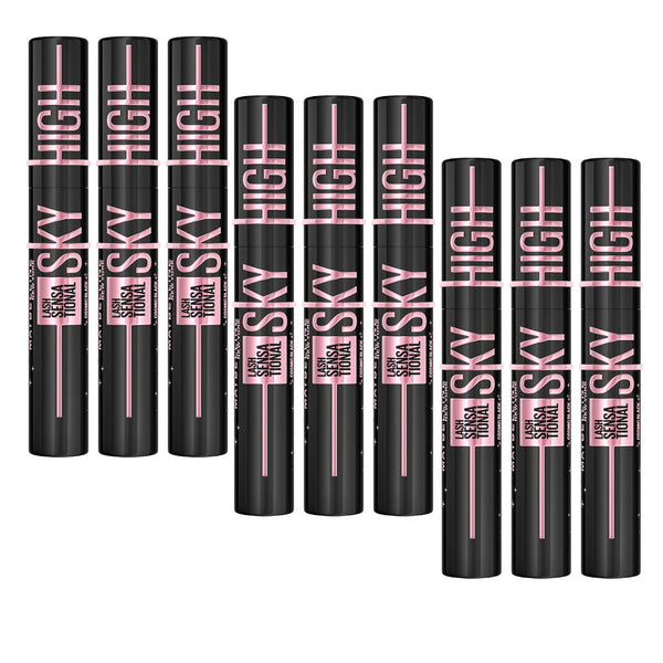 9x Maybelline Lash Sensational Sky High Washable Mascara 7.2ml Cosmic Black