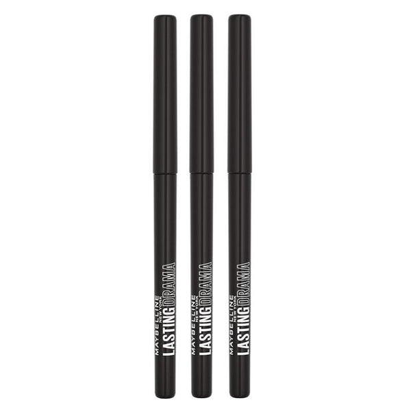 3x Maybelline Lasting Drama Automatic Gel Pencil Eyeliner 10 Midnight Black