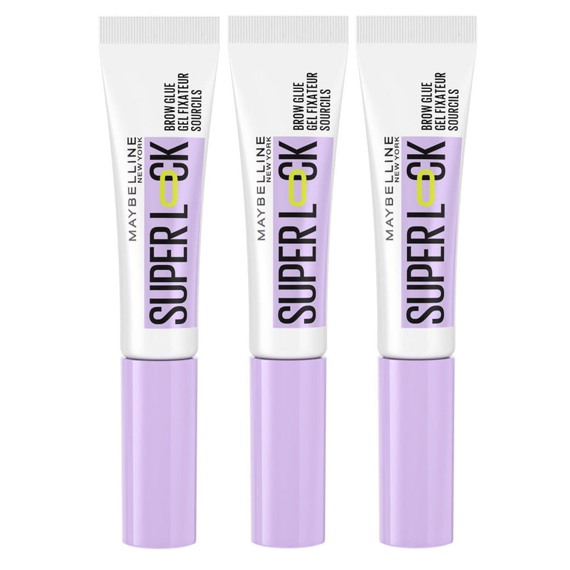 3x Maybelline Super Lock Brow Glue 7ml Clear