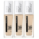 3x Maybelline Superstay 30 Hour Foundation 30ml 03 True Ivory