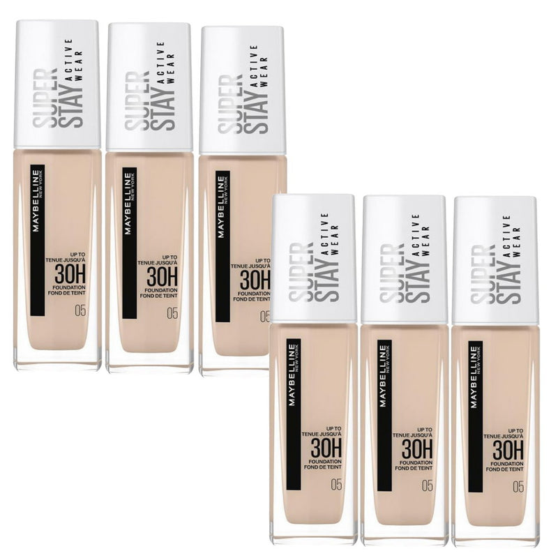 6x Maybelline Superstay 30 Hour Foundation 30ml 05 Light Beige