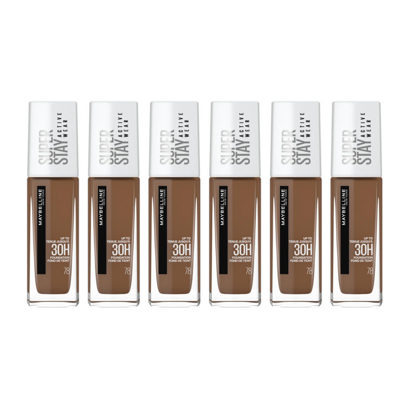 6x Maybelline Superstay 30 Hour Foundation 78 Deep Bronze