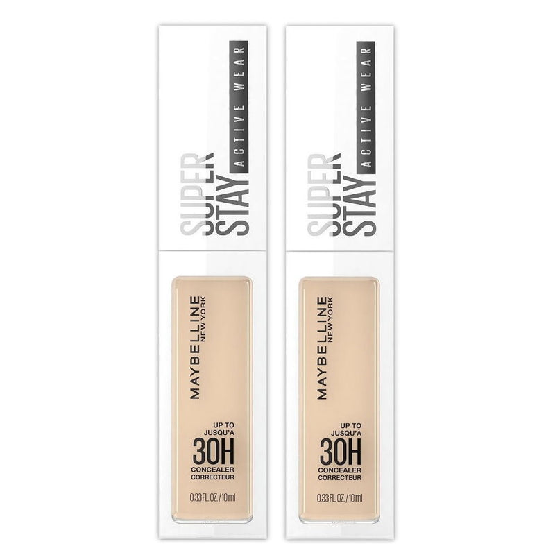 2x Maybelline Superstay Activewear 30 Hour Concealer 10ml 20 Sand