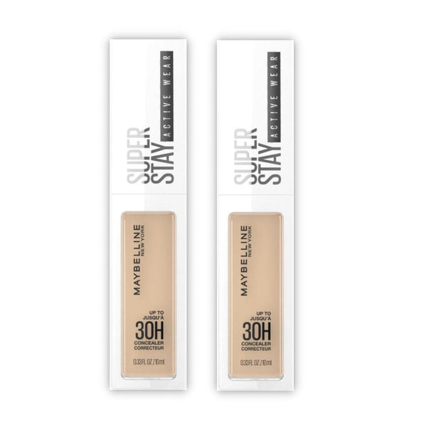 2x Maybelline Superstay Activewear 30 Hour Concealer 10ml 25 Medium