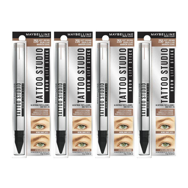 4x Maybelline Tattoo Brow Lift Stick Eyebrow Pen 255 Soft Brown (carded)