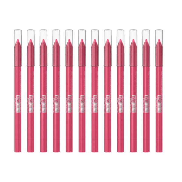 12x Maybelline Tattoo Gel Pencil Eyeliner 1.3g 813 Punchy Pink