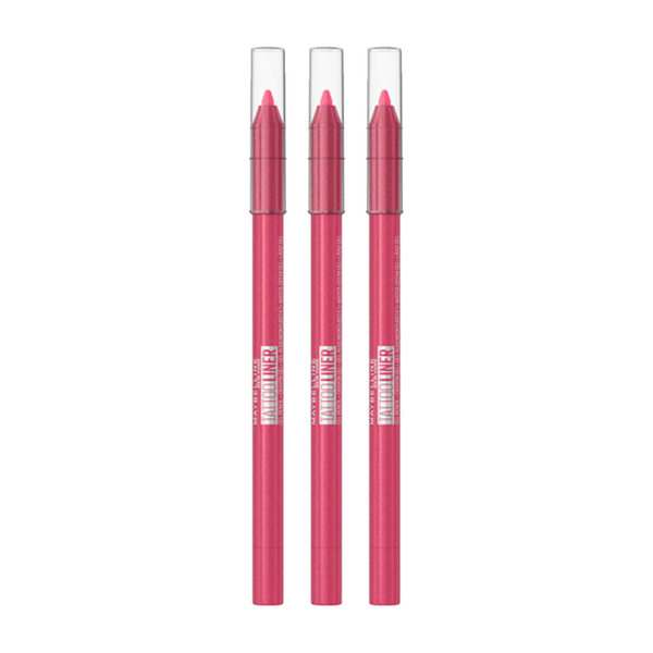 3x Maybelline Tattoo Gel Pencil Eyeliner 1.3g 813 Punchy Pink