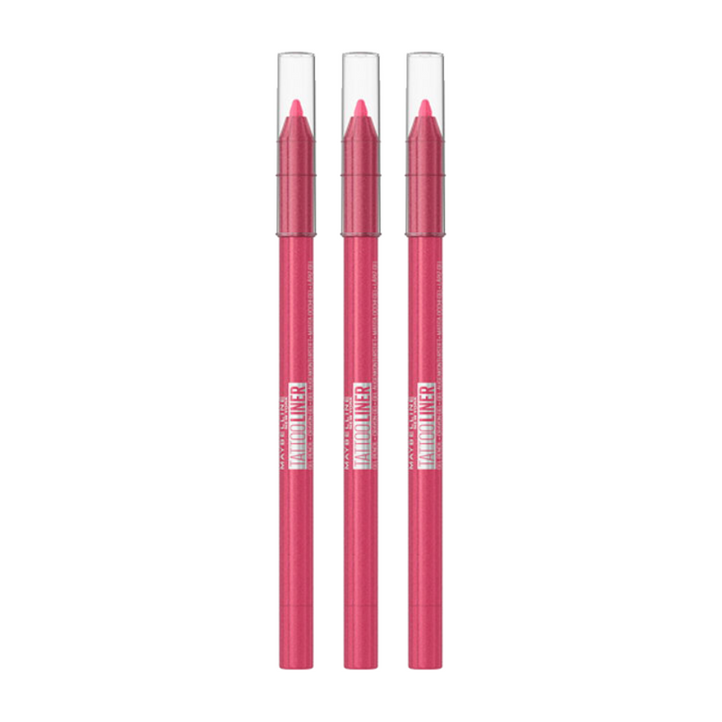 3x Maybelline Tattoo Gel Pencil Eyeliner 1.3g 813 Punchy Pink