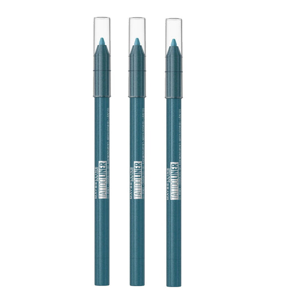 3x Maybelline Tattoo Gel Pencil Eyeliner 1.3g 814 Blue Disco