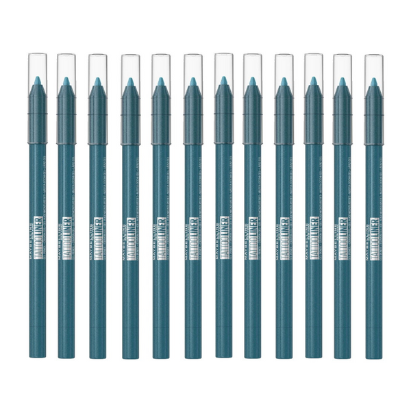 12x Maybelline Tattoo Gel Pencil Eyeliner 1.3g 814 Blue Disco