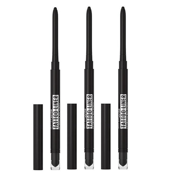 3x Maybelline Tattoo Liner Automatic Gel Pencil Eyeliner 010 Black