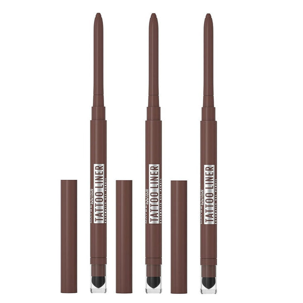 3x Maybelline Tattoo Liner Automatic Gel Pencil Eyeliner 040 Brown