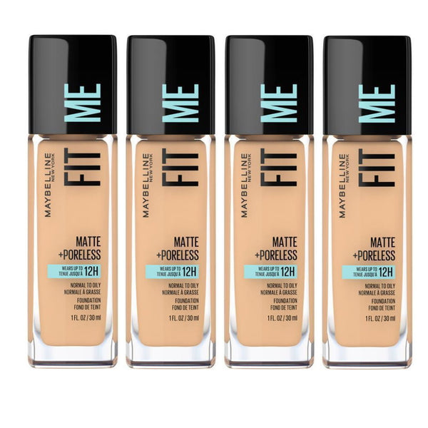 4x Maybelline Fit Me Matte Poreless Foundation 30ml 220 Natural Beige