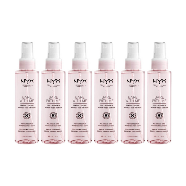 6x NYX Bare With Me Prime Set Refresh Multitasking Spray 130ml