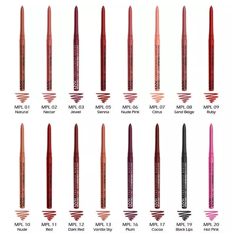 6x NYX Professional Makeup Retractable Lip Liner 0.28g 02 Nectar