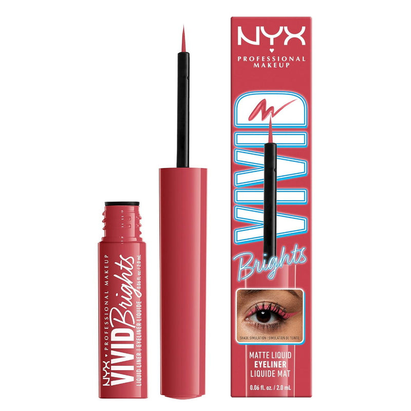 3x NYX Professional Makeup Vivid Bright Liquid Liner 04 On Red 2mL