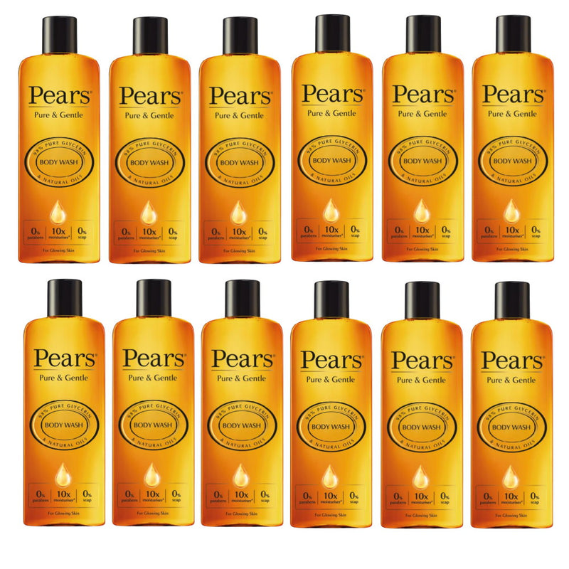 12x Pears Body Wash with Natural Oils for Glowing Skin 250ml