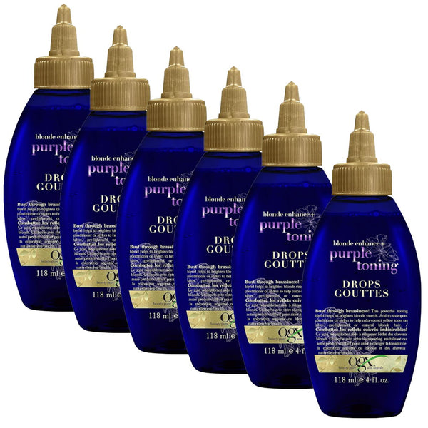 Buy 6x OGX Blonde Enhance + Purple Toning Drops For Blonde Coloured Hair - Makeup Warehouse Australia