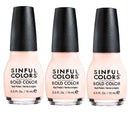 3x Sinful Colors Nail Polish Bold Color 15ml 300 Easy Going