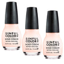 3x Sinful Colors Nail Polish Bold Color 15ml 300 Easy Going