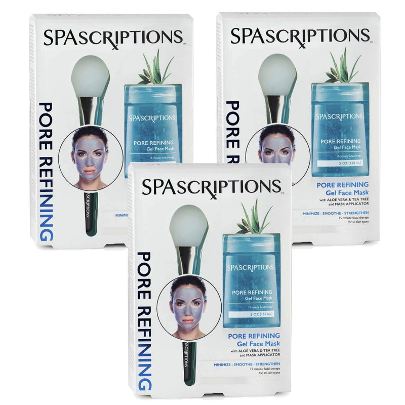 3x Spascriptions Pore Refining Gel Face Mask Aloe Vera and Tea Tree 150ml