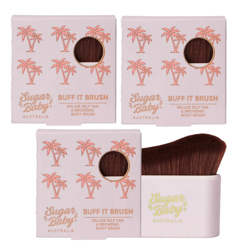 3x SugarBaby Buff It Brush Deluxe Self Tan & Bronzing Body Brush