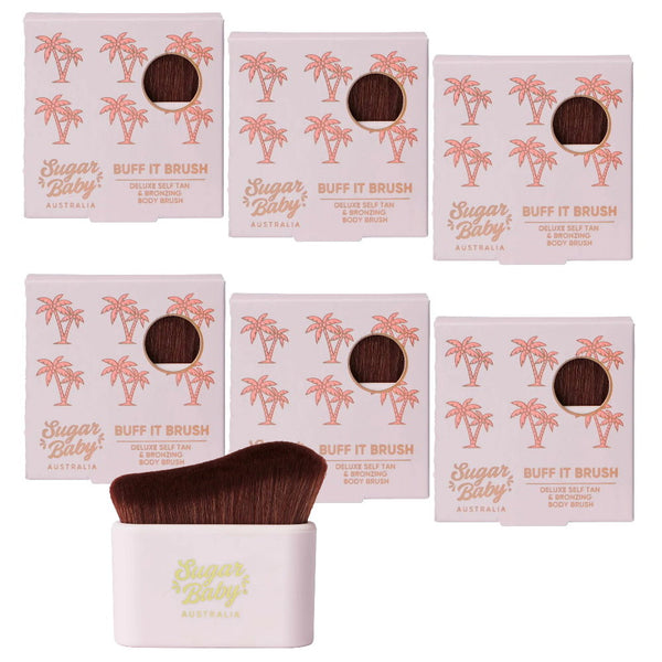 6x SugarBaby Buff It Brush Deluxe Self Tan & Bronzing Body Brush