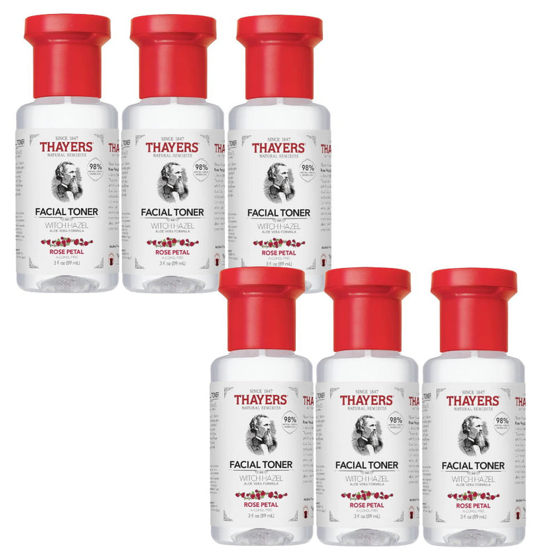 6x Thayers Rose Petal Alcohol Free Toner 89ml Trial Size