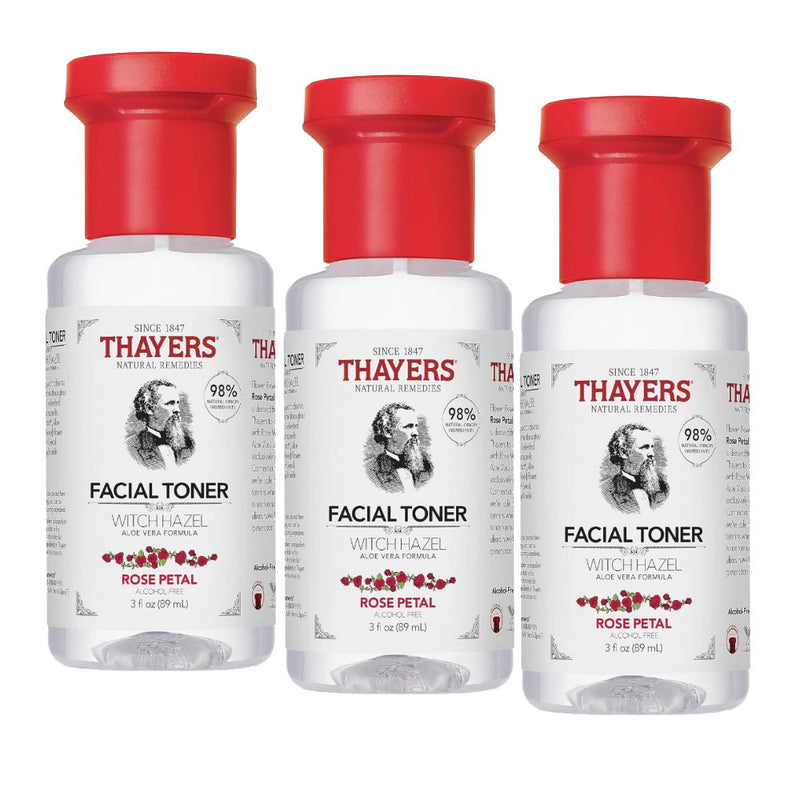 3x Thayers Rose Petal Alcohol Free Toner 89ml Trial Size